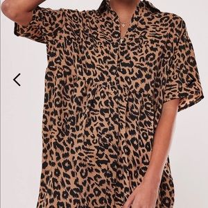 NWT Missguided Leopard Smock Dress